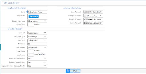 Access Loan Configuration